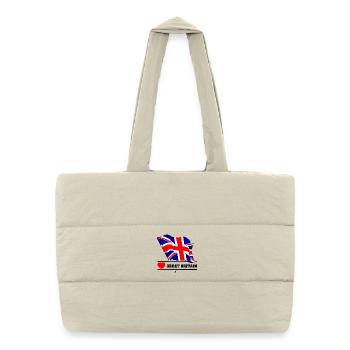 Drapeau britannique avec cœur – l’amour pour la Grande-Bretagne - Sac shopping matelassé - blanc naturel - Devant