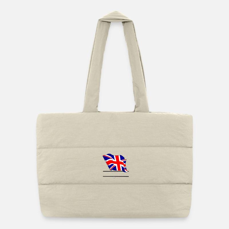 British flag with your own text – personal design Puffer Shopping Bag