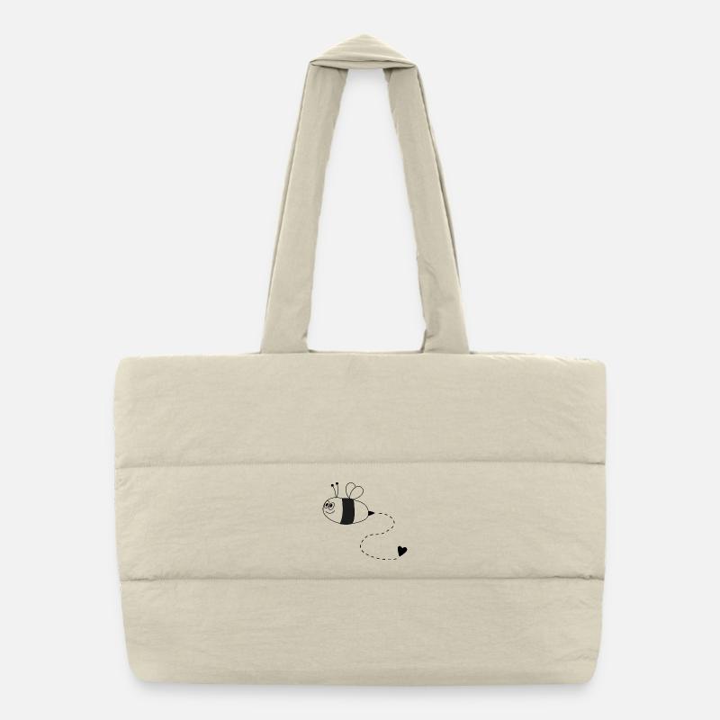 Biene mit Herz Puffer-Einkaufstasche