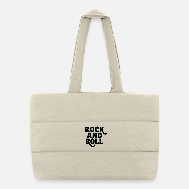 Rock and Roll bold logo design Puffer Shopping Bag