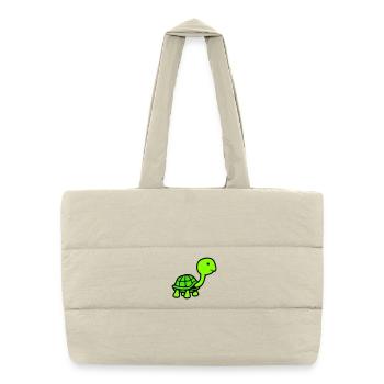 Turtle long neck smiling happy funny - Puffer Shopping Bag - natural - Front