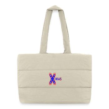 American Patriotic Neon Design XMAS - Puffer Shopping Bag - natural - Front