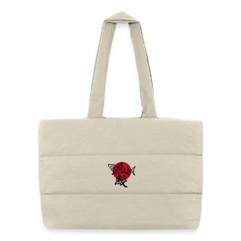 Black shark and red sun - Puffer Shopping Bag - natural - Front