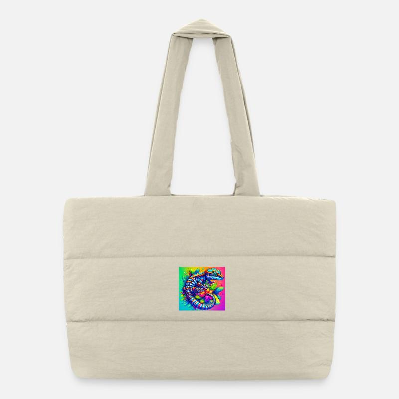 Gecko Puffer Shopping Bag