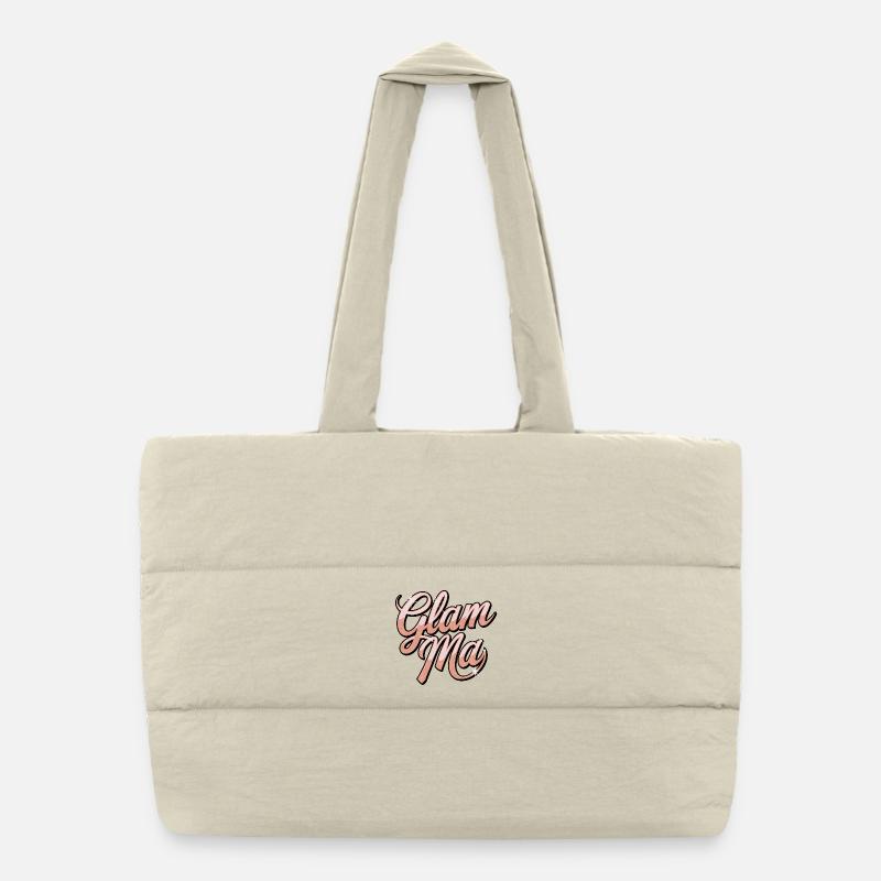 Glam Mad Glitter Skript Puffer-Einkaufstasche