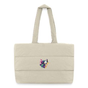 Wolf in color explosion style - Puffer Shopping Bag - natural - Front