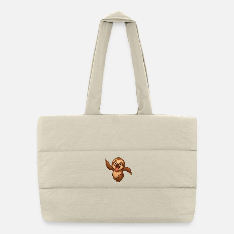 Sloth Friendship Race Funny Puffer Shopping Bag