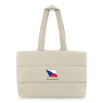 RÉPUBLIQUE TCHÈQUE – Drapeau personnalisé - Sac shopping matelassé - blanc naturel - Devant
