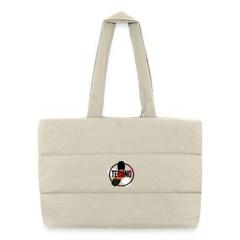 Techno Music Circle Logo - Puffer Shopping Bag - natural - Front