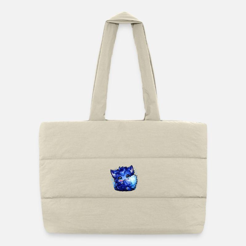 Design du Chibi du Renard Glace Bleu Sac shopping matelassé