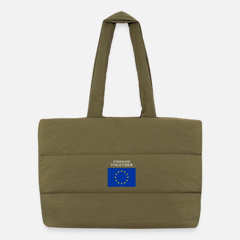 Strong together EU flag Puffer Shopping Bag