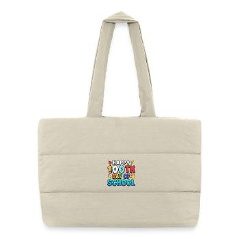 Happy 100th Day of School Teacher Student Gift - Puffer Shopping Bag - natural - Front
