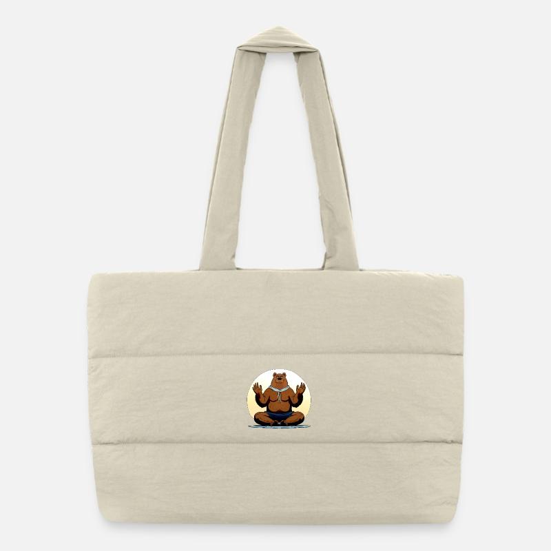 Bear Yoga Puffer Shopping Bag