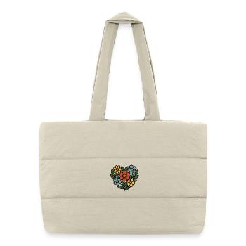 Bouquet Folk Style - Puffer Shopping Bag - natural - Front