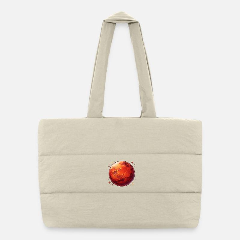 Roter Planet Mars kosmische Illustration Puffer-Einkaufstasche