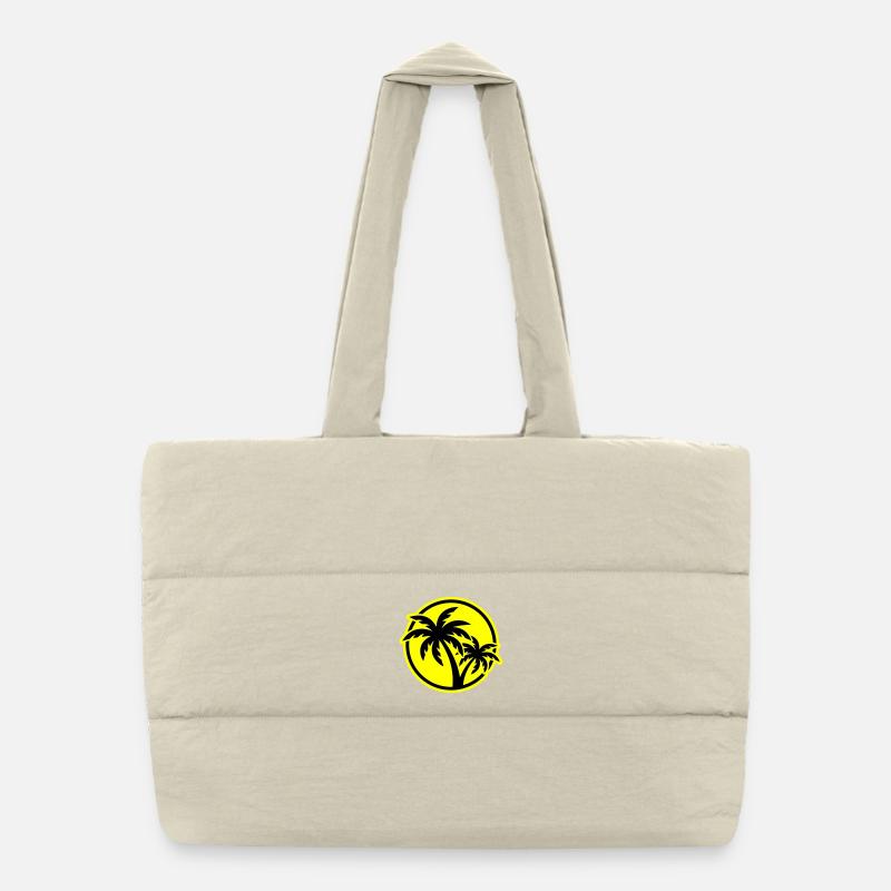 Plage symbole de Palm Tree Sac shopping matelassé