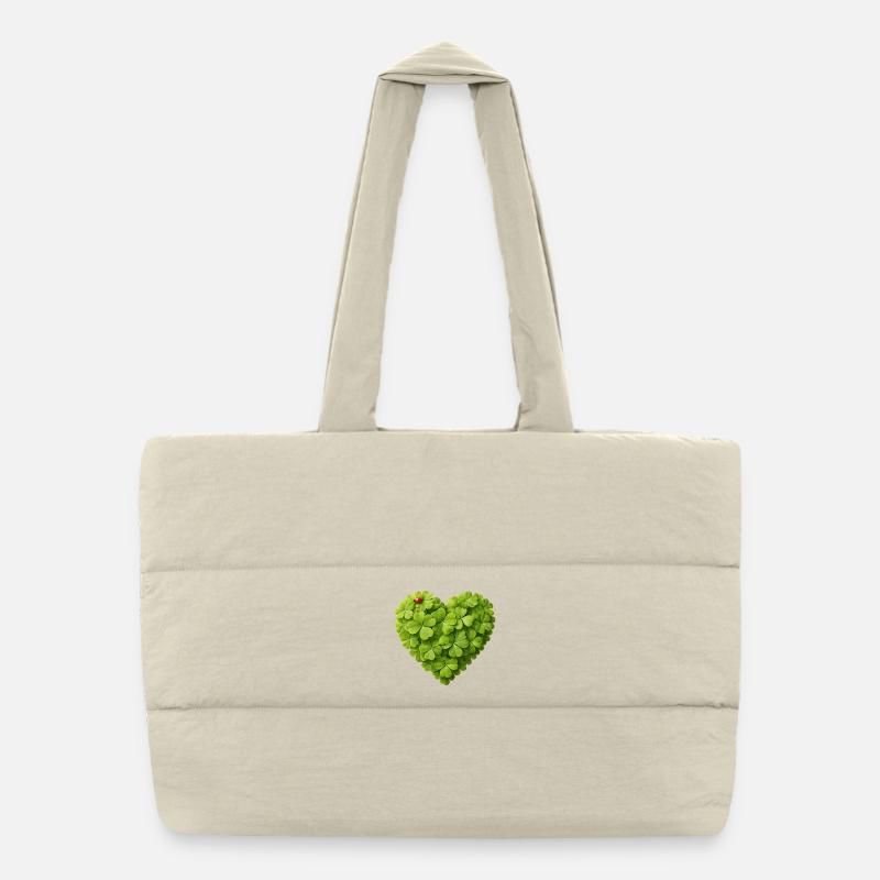 Cœur de trèfles avec Ladybug Sac shopping matelassé