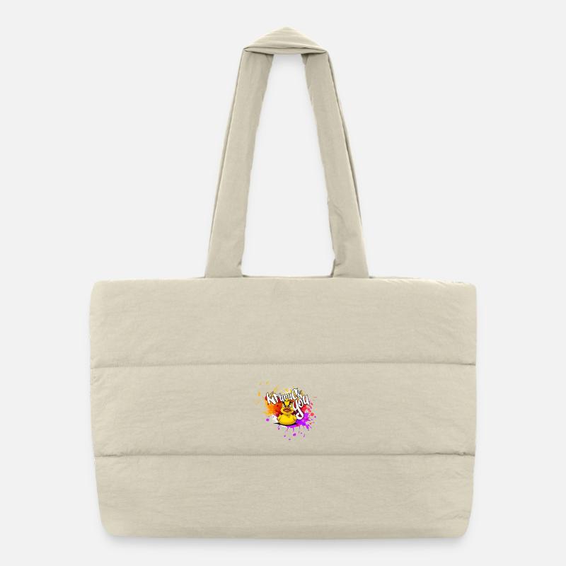 Graffiti Duck: An Explosion of Colors Puffer Shopping Bag