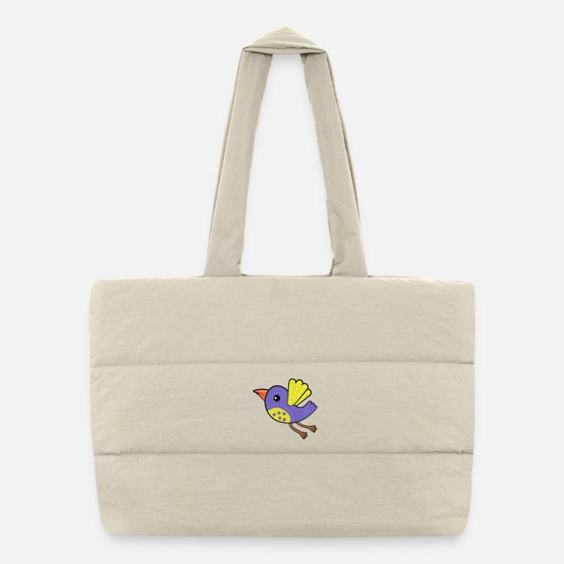Little Purple Bird Puffer Shopping Bag