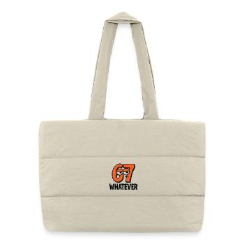 Six Seven : Whatever Italian Brainrot Humour Meme - Sac shopping matelassé - blanc naturel - Devant