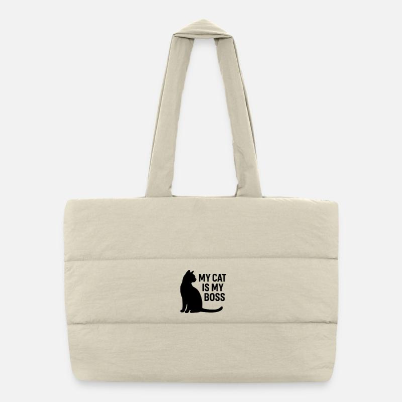Katze ist Chef - Puffer Shopping Bag - natural