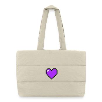 Pixel Heart 8-Bit Health - Puffer Shopping Bag - natural - Front