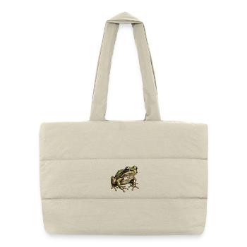 Geometric Frog Polygon Art - Puffer Shopping Bag - natural - Front