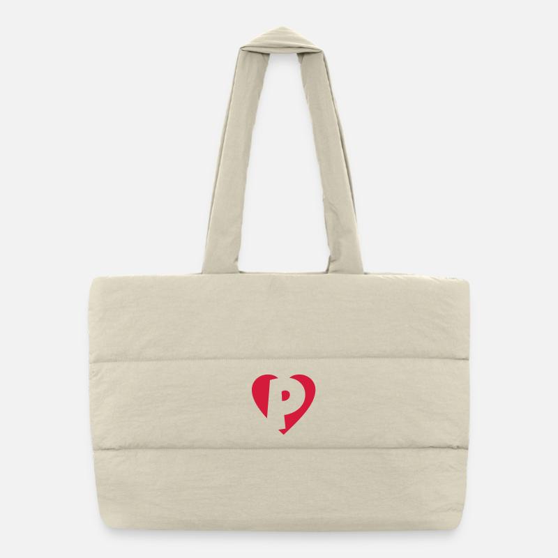 Heart P - I love P Puffer Shopping Bag