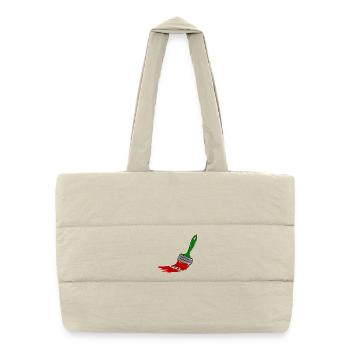 Pinceau de peintre - Sac shopping matelassé - blanc naturel - Devant