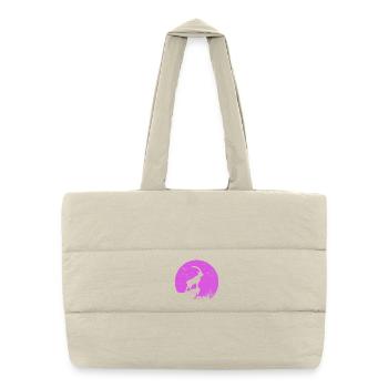 Pink Capricorn Ibex Silhouette in the Moon Circle - Puffer Shopping Bag - natural - Front