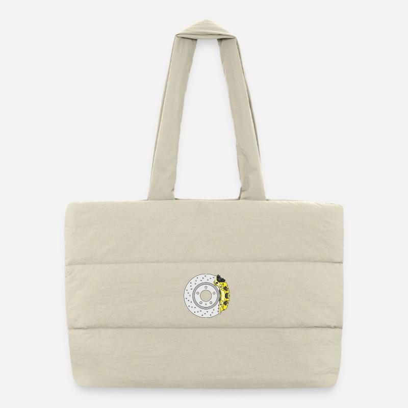 Yellow Rear Brake disc Puffer Shopping Bag