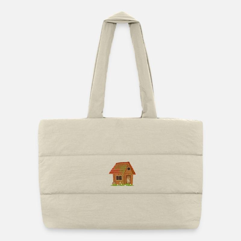 small windswept rustic hut Puffer Shopping Bag