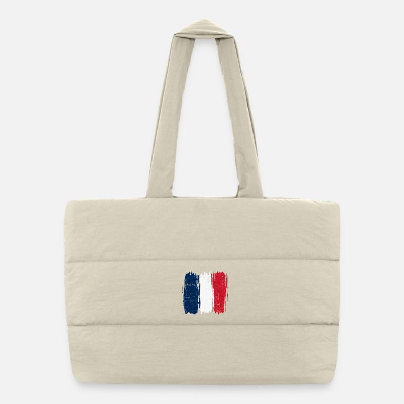 Brushstroke French Flag Puffer Shopping Bag