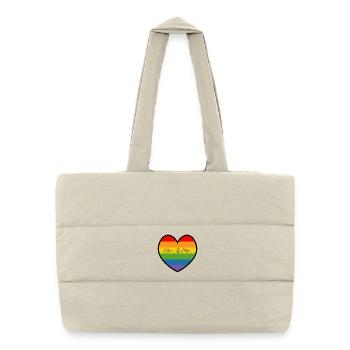 LGBT Mr et Mr HERZ noir gay gay mariage - Sac shopping matelassé - blanc naturel - Devant