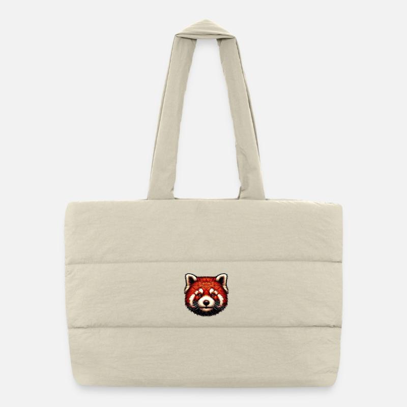 Red panda Puffer Shopping Bag