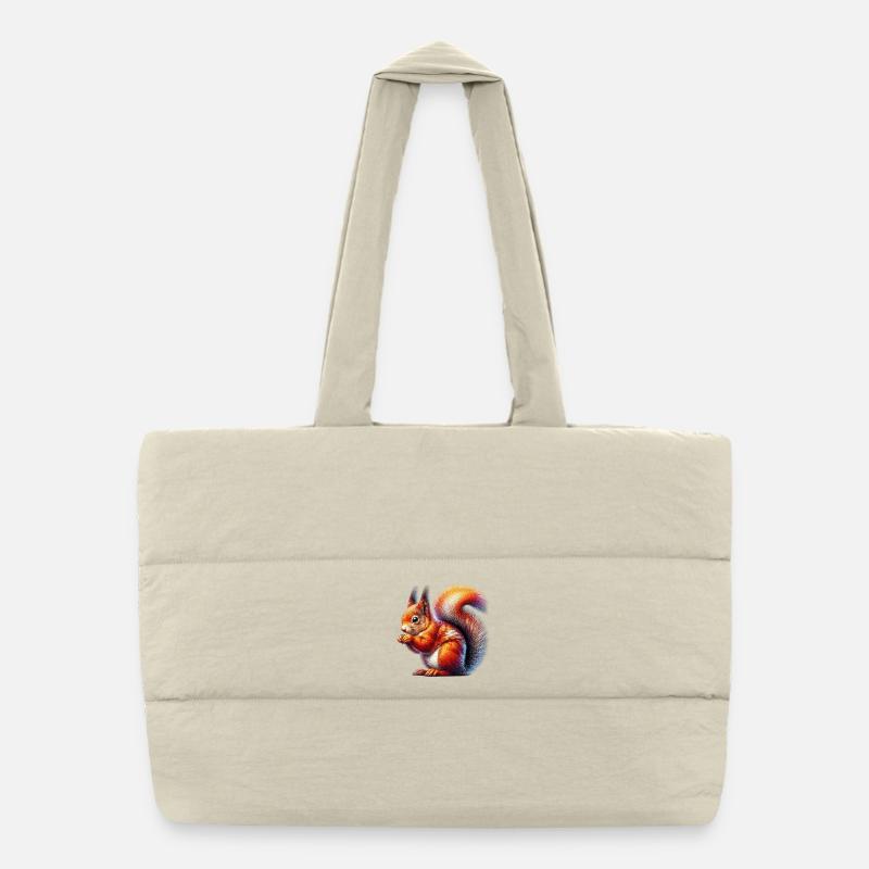 Eichhörnchen - Puffer-Einkaufstasche - Naturweiß