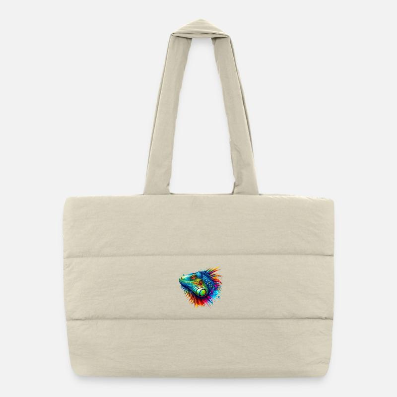 Iguana Puffer Shopping Bag