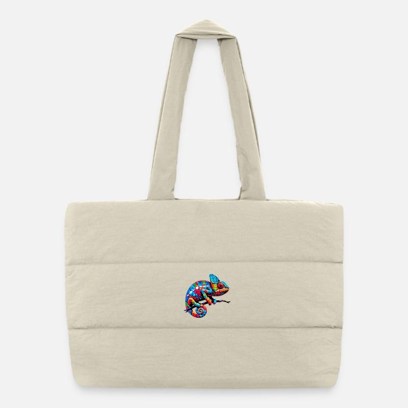 Chameleon Puffer Shopping Bag
