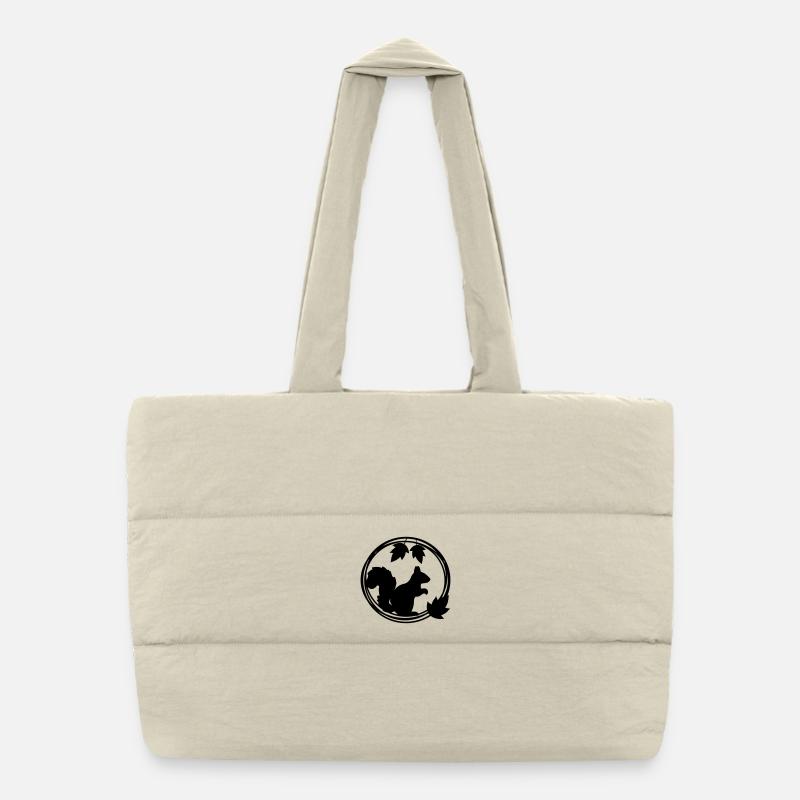 Silhouette d’écureuil en couronne de feuilles Sac shopping matelassé