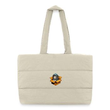 Chat astronaute - Sac shopping matelassé - blanc naturel - Devant