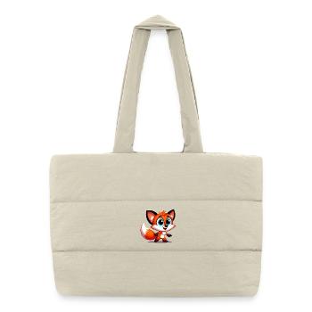 Fuchs - Puffer-Einkaufstasche - Naturweiß - Vorne