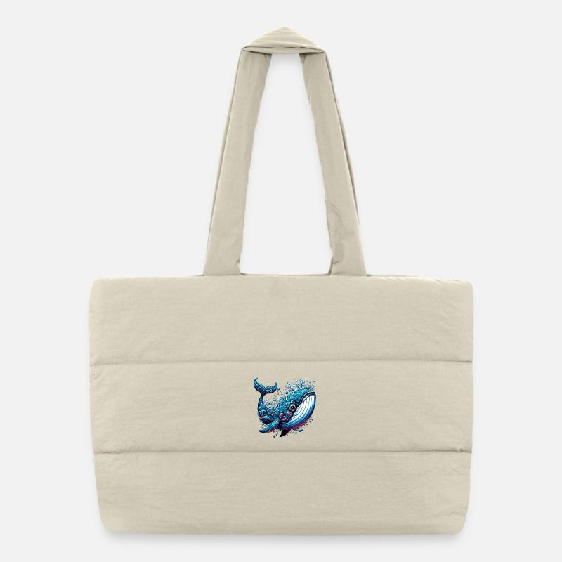 Whale Puffer Shopping Bag