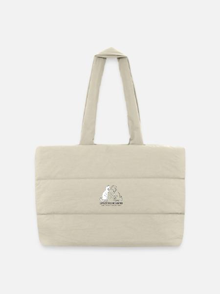 Cat & Dog: Love Knows No Boundaries - Puffer Shopping Bag - natural
