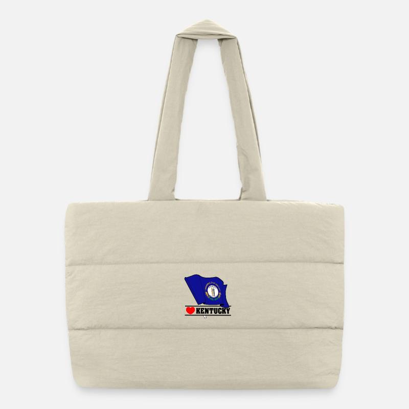 Flag Kentucky heart KENTUCKY Puffer Shopping Bag