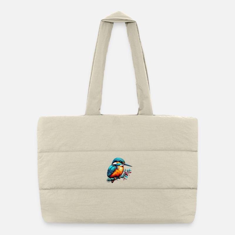 Eisvogel - Puffer-Einkaufstasche - Naturweiß