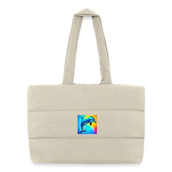 dauphin - Sac shopping matelassé - blanc naturel - Devant