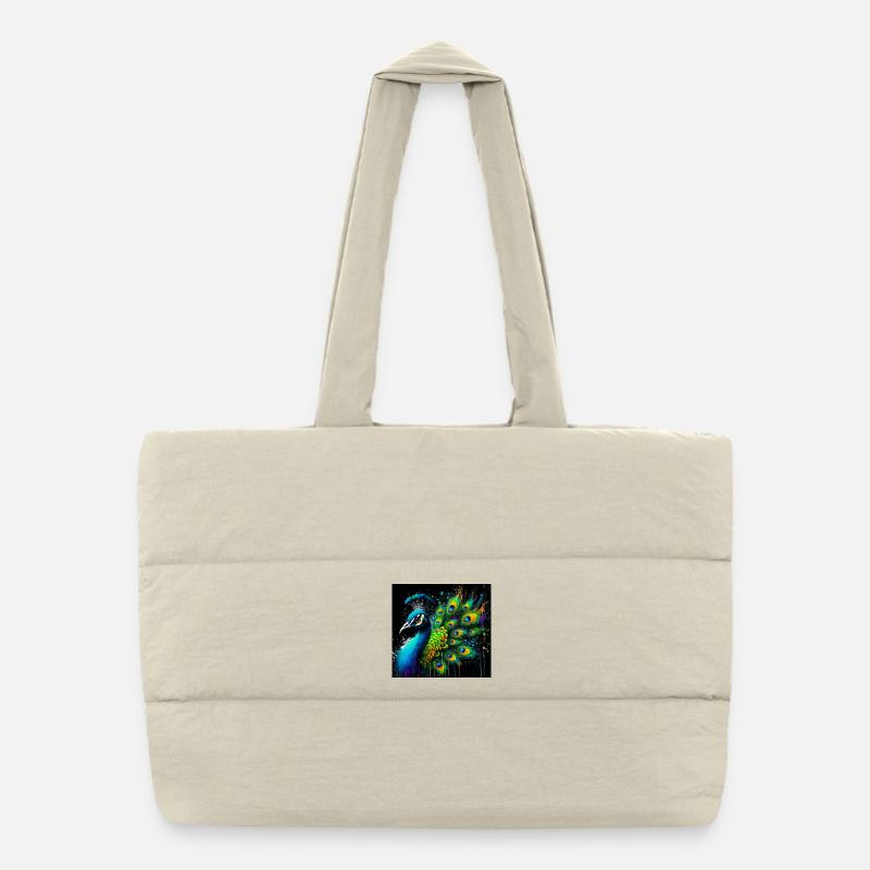 peacock Puffer Shopping Bag