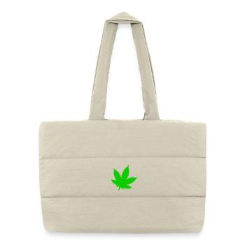 Green Leaf Silhouette - Puffer Shopping Bag - natural - Front