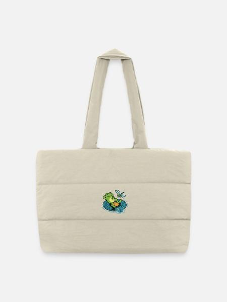 Groove et lys - Sac shopping matelassé - blanc naturel