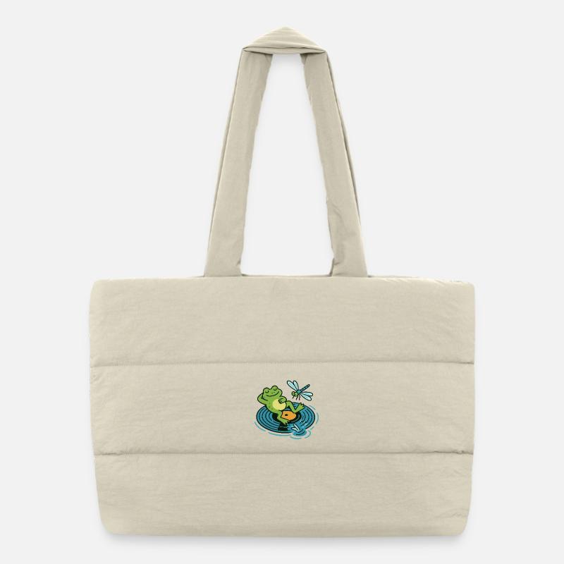 Groove et lys - Sac shopping matelassé - blanc naturel
